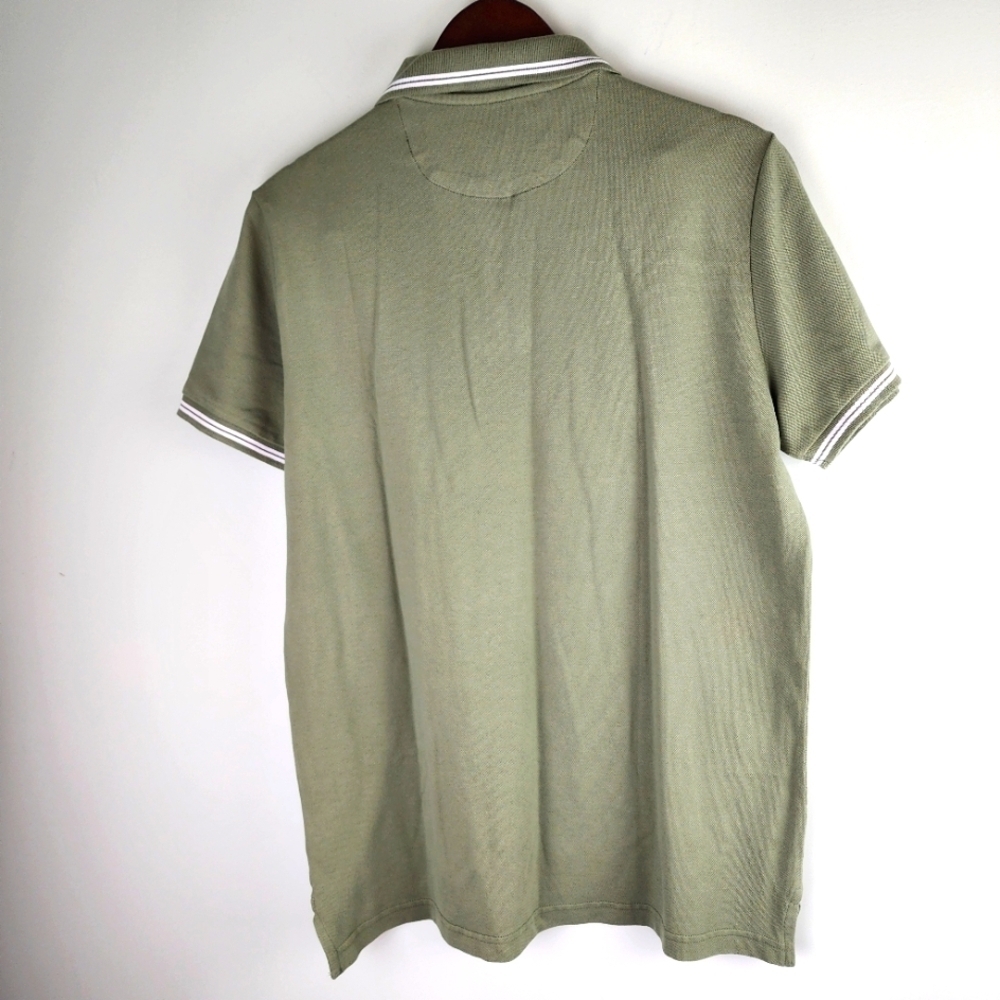 American Eagle Lived In Stretch Slim Fit Tipped Polo Shirt Size Large - Picture 9 of 9